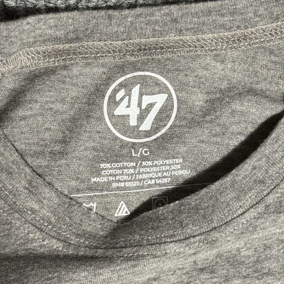 Utah Jazz T-Shirt NBA ‘47 Brand Gray Short Sleeve Cotton Blend Men's Size Large - Picture 5 of 5